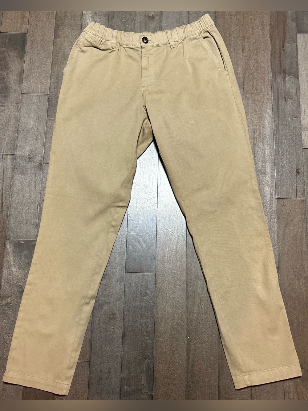 COVE USA Khaki Chino Pants 32x32 4-Way Stretch Elastic Waist Slim Straight